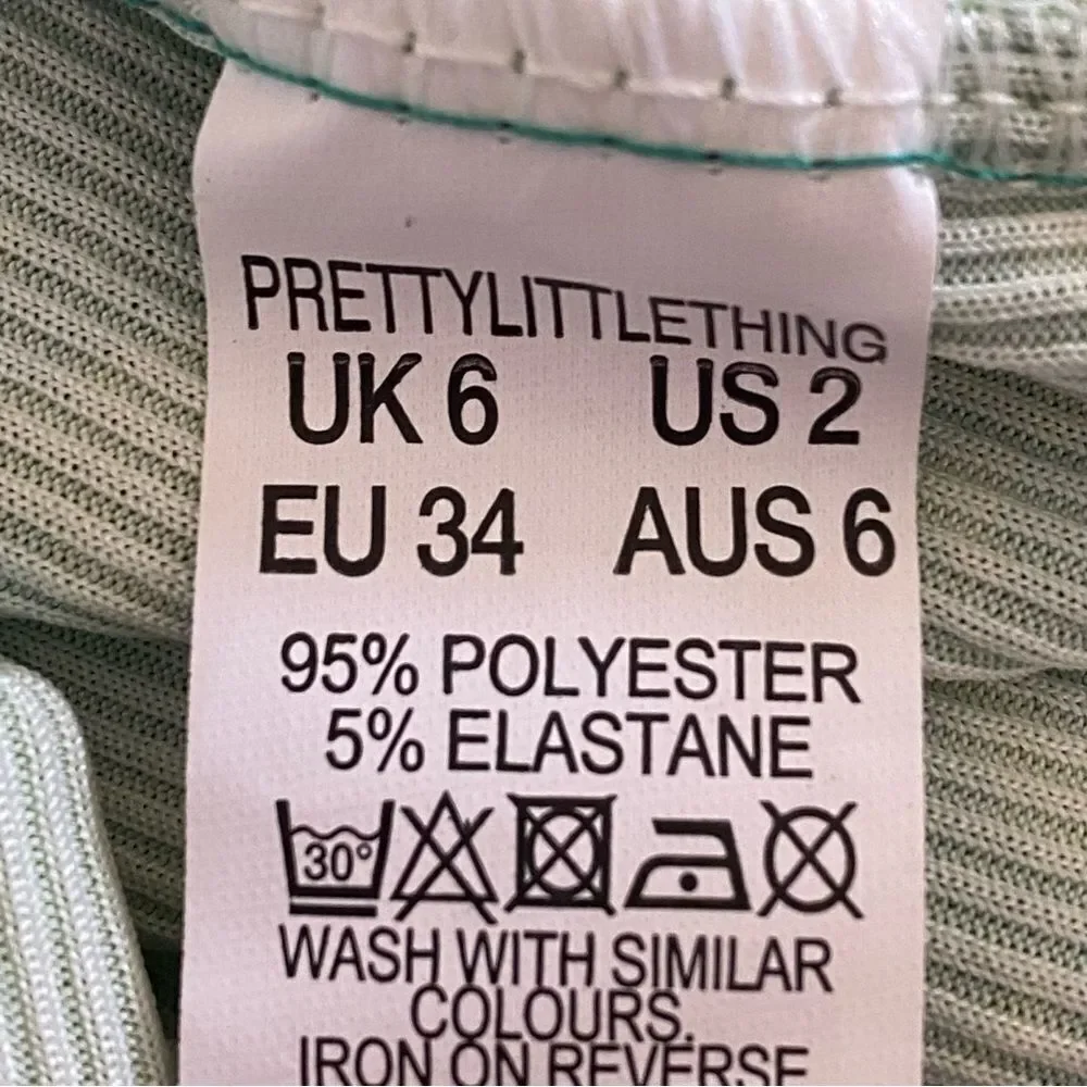 PrettyLittleThing Bodycon Dress Green Tie Dye NEW US 2 Club - Picture 10 of 12